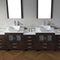 Modern Fittings Dior 110" Double Bath Vanity with Engineered Stone Top and Square Sinks Faucets