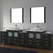 Modern Fittings Dior 110" Double Bath Vanity with Engineered Stone Top and Square Sinks Faucets