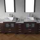 Modern Fittings Dior 110" Double Bath Vanity with Marble Top and Square Sinks Faucets