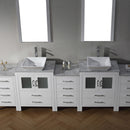 Modern Fittings Dior 110" Double Bath Vanity with Marble Top and Square Sinks Faucets