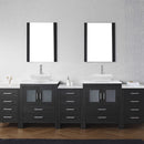 Modern Fittings Dior 110" Double Bath Vanity with Marble Top and Square Sinks Faucets