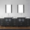 Modern Fittings Dior 110" Double Bath Vanity with Marble Top and Square Sinks Faucets