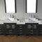 Modern Fittings Dior 110" Double Bath Vanity with Marble Top and Square Sinks Faucets