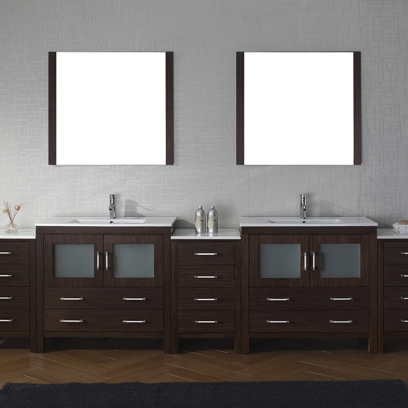 Modern Fittings Dior 118" Double Bath Vanity with Top and Integrated Square Sinks Faucets