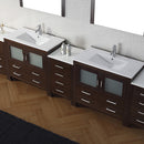 Modern Fittings Dior 118" Double Bath Vanity with Top and Integrated Square Sinks Faucets