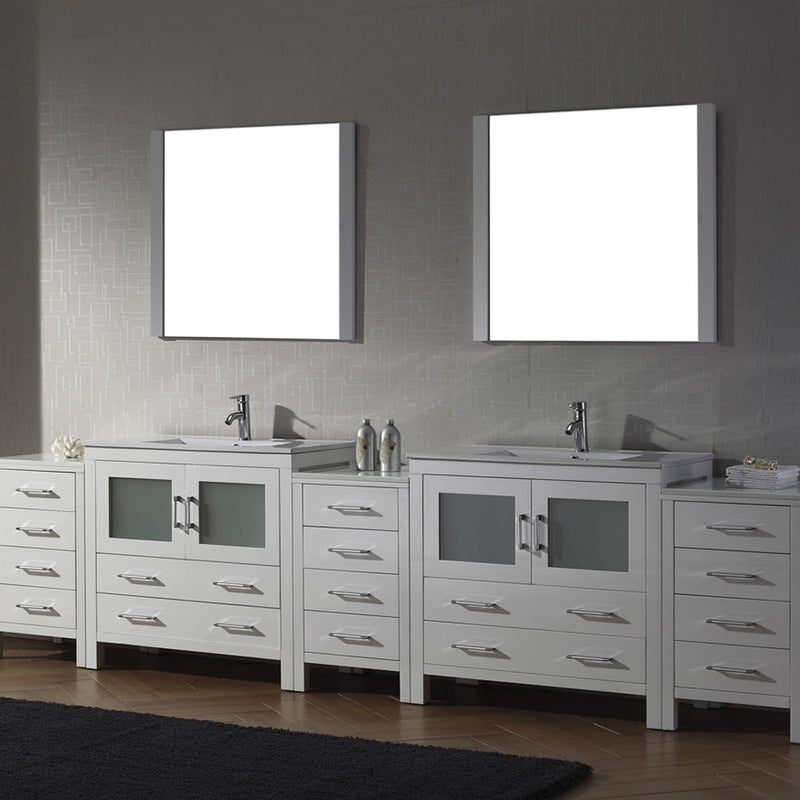 Modern Fittings Dior 118" Double Bath Vanity with Top and Integrated Square Sinks Faucets