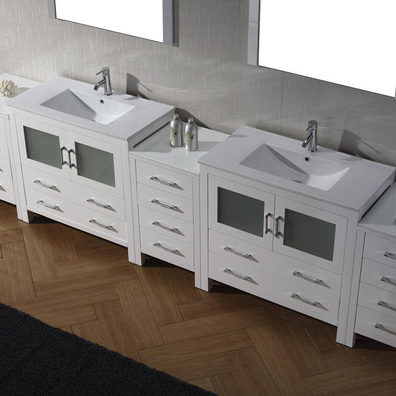 Modern Fittings Dior 118" Double Bath Vanity with Top and Integrated Square Sinks Faucets