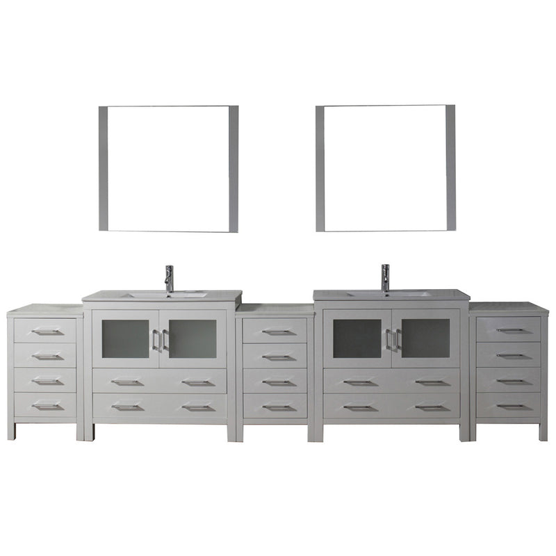 Modern Fittings Dior 118" Double Bath Vanity with Top and Integrated Square Sinks Faucets