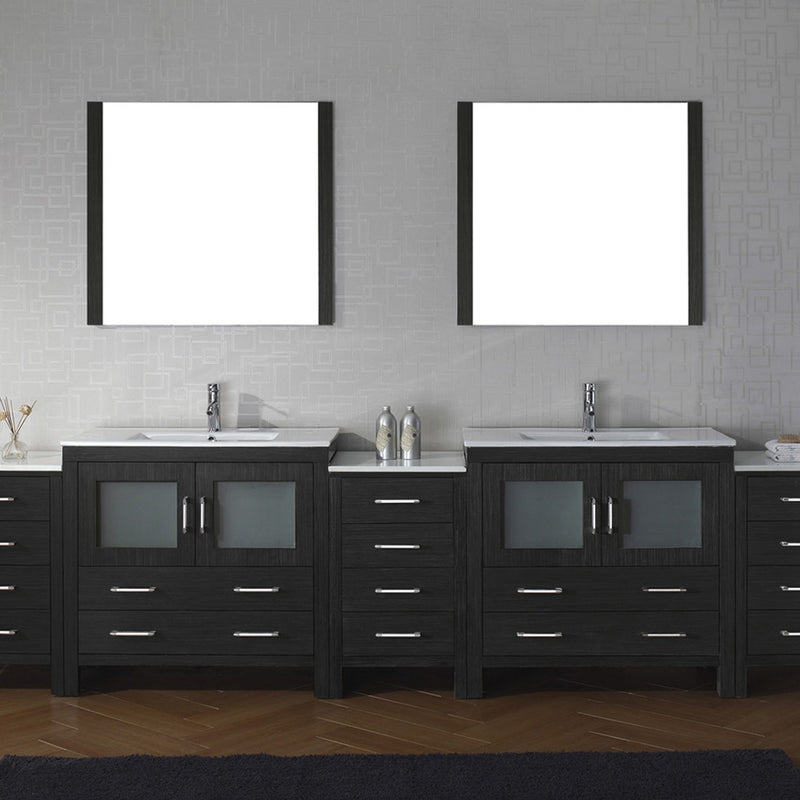 Modern Fittings Dior 118" Double Bath Vanity with Top and Integrated Square Sinks Faucets