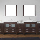 Modern Fittings Dior 118" Double Bath Vanity with Engineered Stone Top and Square Sinks Faucets