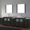 Modern Fittings Dior 118" Double Bath Vanity with Engineered Stone Top and Square Sinks Faucets