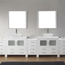 Modern Fittings Dior 118" Double Bath Vanity with Marble Top and Square Sinks Faucets