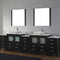 Modern Fittings Dior 118" Double Bath Vanity with Marble Top and Square Sinks Faucets