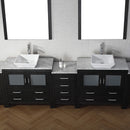 Modern Fittings Dior 118" Double Bath Vanity with Marble Top and Square Sinks Faucets