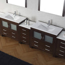 Modern Fittings Dior 126" Double Bath Vanity with Top and Integrated Square Sinks Faucets 