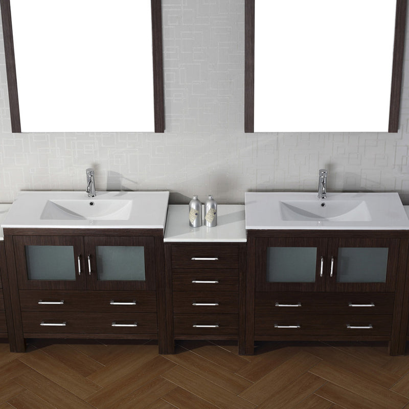 Modern Fittings Dior 126" Double Bath Vanity with Top and Integrated Square Sinks Faucets 