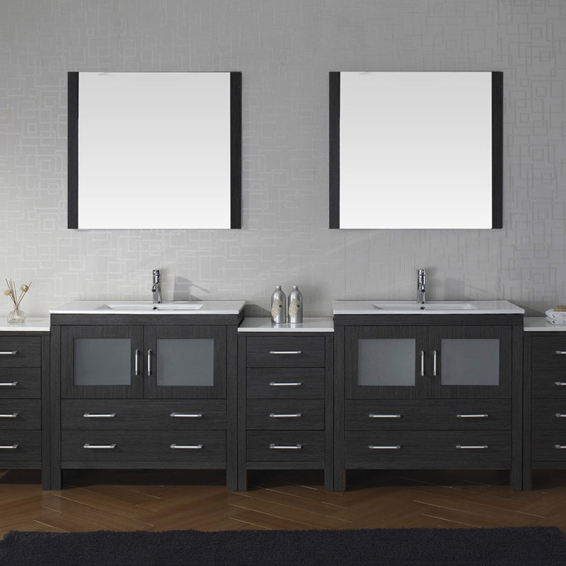 Modern Fittings Dior 126" Double Bath Vanity with Top and Integrated Square Sinks Faucets 