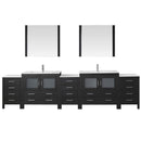 Modern Fittings Dior 126" Double Bath Vanity with Top and Integrated Square Sinks Faucets 