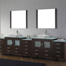 Modern Fittings Dior 126" Double Bath Vanity with Glass Top and Square Sinks Faucets