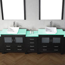 Modern Fittings Dior 126" Double Bath Vanity with Glass Top and Square Sinks Faucets