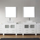 Modern Fittings Dior 126" Double Bath Vanity with Marble Top and Square Sinks Faucets