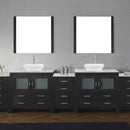 Modern Fittings Dior 126" Double Bath Vanity with Marble Top and Square Sinks Faucets