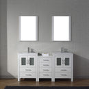 Modern Fittings Dior 66" Double Bath Vanity in Espresso with Top and Integrated Square Sinks Faucets