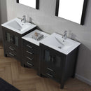 Modern Fittings Dior 66" Double Bath Vanity in Espresso with Top and Integrated Square Sinks Faucets