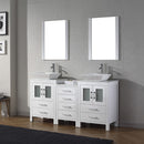 Modern Fittings Dior 66" Double Bath Vanity with Engineered Stone Top and Square Sinks Faucets