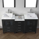 Modern Fittings Dior 66" Double Bath Vanity with Engineered Stone Top and Square Sinks Faucets