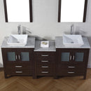 Modern Fittings Dior 66" Double Bath Vanity with Marble Top and Square Sinks Faucets