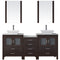 Modern Fittings Dior 66" Double Bath Vanity with Marble Top and Square Sinks Faucets