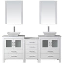 Modern Fittings Dior 66" Double Bath Vanity with Marble Top and Square Sinks Faucets