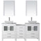 Modern Fittings Dior 66" Double Bath Vanity with Marble Top and Square Sinks Faucets