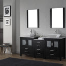 Modern Fittings Dior 66" Double Bath Vanity with Marble Top and Square Sinks Faucets