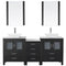 Modern Fittings Dior 66" Double Bath Vanity with Marble Top and Square Sinks Faucets