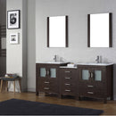 Modern Fittings Dior 74" Double Bath Vanity with Top and Integrated Square Sinks Faucets