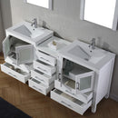 Modern Fittings Dior 74" Double Bath Vanity with Top and Integrated Square Sinks Faucets