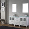 Modern Fittings Dior 74" Double Bath Vanity with Glass Top and Square Sinks Faucets