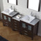 Modern Fittings Dior 74" Double Bath Vanity with Marble Top and Square Sinks Faucets