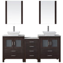 Modern Fittings Dior 74" Double Bath Vanity with Marble Top and Square Sinks Faucets