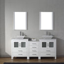 Modern Fittings Dior 74" Double Bath Vanity with Marble Top and Square Sinks Faucets