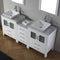 Modern Fittings Dior 74" Double Bath Vanity with Marble Top and Square Sinks Faucets