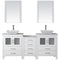 Modern Fittings Dior 74" Double Bath Vanity with Marble Top and Square Sinks Faucets