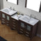 Modern Fittings Dior 78" Double Bath Vanity with Ceramic Top and Integrated Square Sinks Faucets