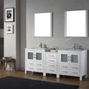 Modern Fittings Dior 78" Double Bath Vanity with Ceramic Top and Integrated Square Sinks Faucets