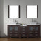 Modern Fittings Dior 78" Double Bath Vanity with Engineered Stone Top and Square Sinks Faucets