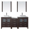 Modern Fittings Dior 78" Double Bath Vanity with Engineered Stone Top and Square Sinks Faucets