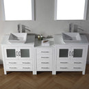 Modern Fittings Dior 78" Double Bath Vanity with Engineered Stone Top and Square Sinks Faucets