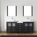 Modern Fittings Dior 78" Double Bath Vanity with Engineered Stone Top and Square Sinks Faucets